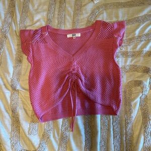 Madden NYC Pink Crochet Top